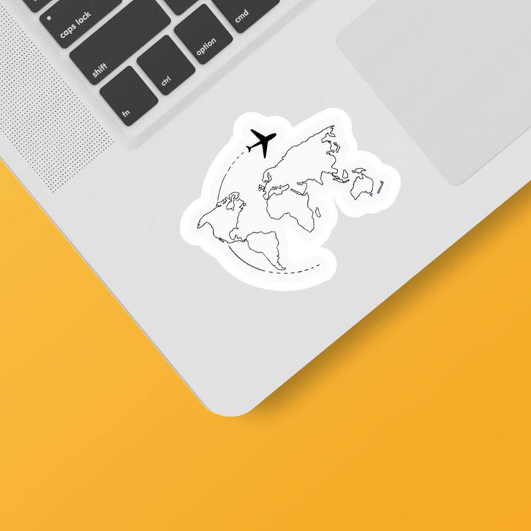 استیکر لپ تاپ و موبایل بووم طرح نقشه زمین کد M39