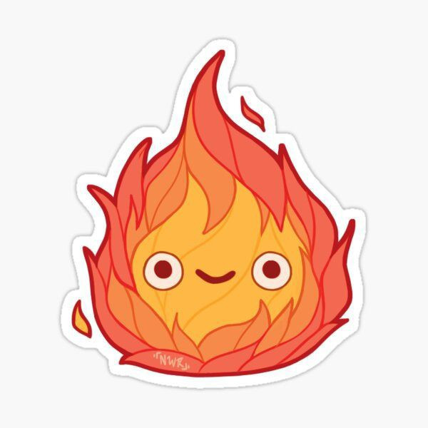 استیکر لپ تاپ و موبایل بووم طرح انیمه Calcifer کد N4