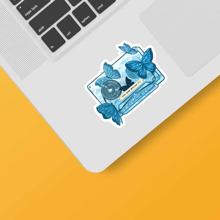 استیکر لپ تاپ و موبایل بووم طرح نوار کاست کد M3