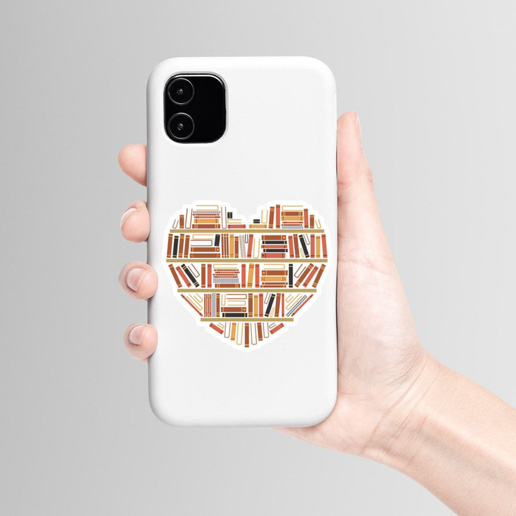 استیکر لپ تاپ و موبایل بووم طرح قفسه کتاب کد M9