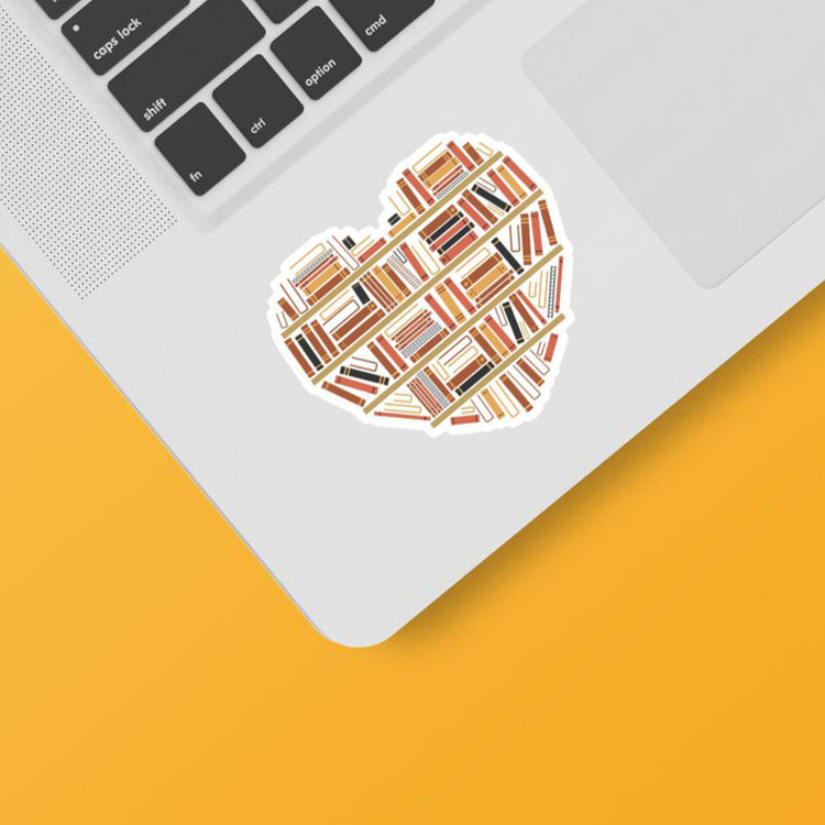 استیکر لپ تاپ و موبایل بووم طرح قفسه کتاب کد M9