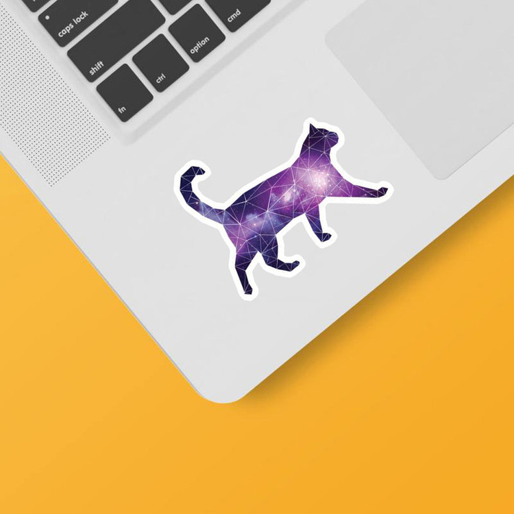 استیکر لپ تاپ و موبایل بووم طرح گربه بنفش کد N14