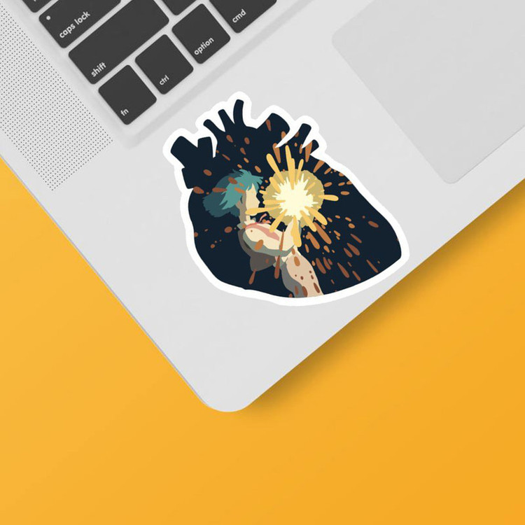 استیکر لپ تاپ و موبایل بووم طرح انیمه شهر ارواح مدل Heart کد N22