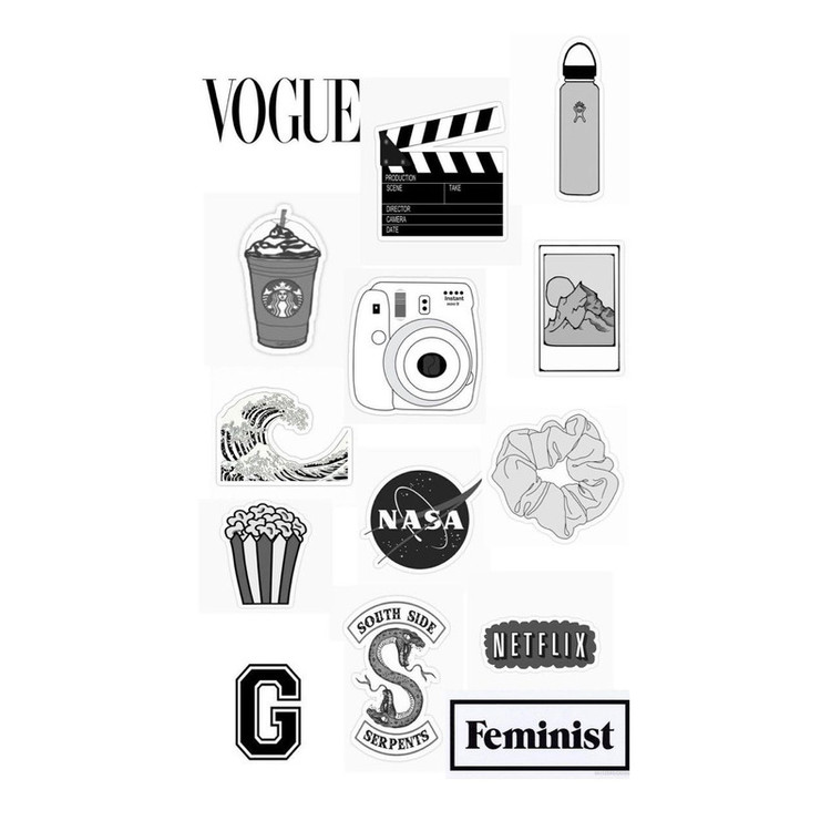 استیکر لپ تاپ و موبایل گوفی طرح آلستار مدل vogue کد NASA 42 مجموعه 15 عددی