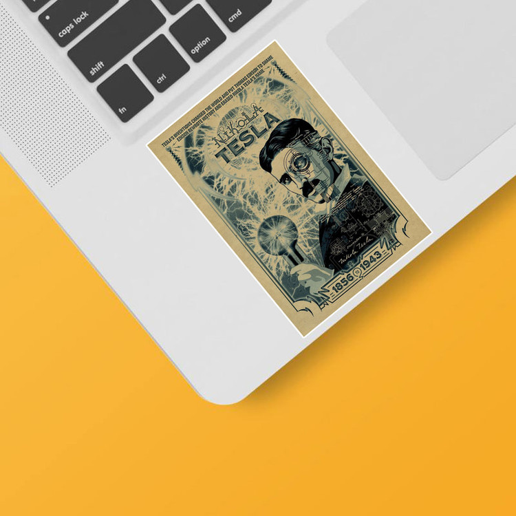 استیکر لپ تاپ و موبایل گوفی طرح پوستر نیکلا تسلا