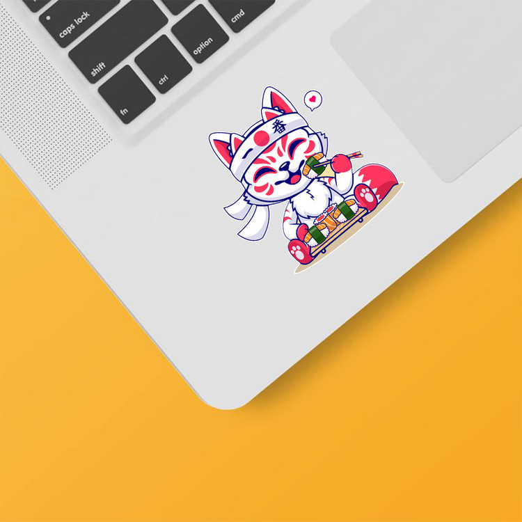 استیکر لپ تاپ و موبایل بووم طرح گربه توپولو کد MM68