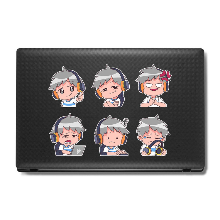 استیکر لپ تاپ و موبایل بووم طرح بچه اوپراتور مدل Cool کد MM86 مجموعه 6 عددی