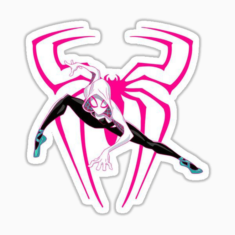 استیکر لپ تاپ و موبایل بووم طرح لوگو اسپایدرمن مدلGwen Stacy کد MR2