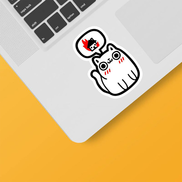 استیکر لپ تاپ و موبایل بووم طرح گربه پلید کد MR33