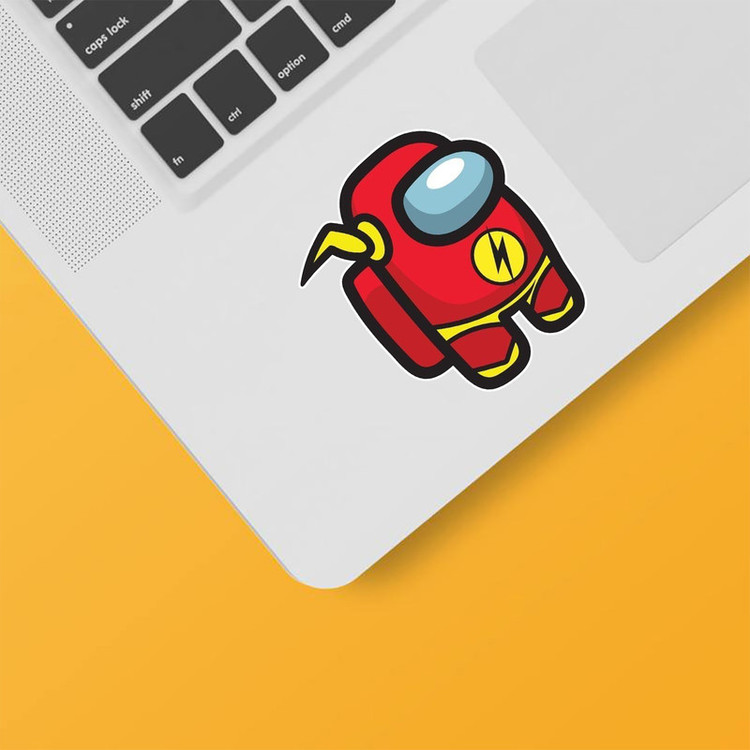 استیکر لپ تاپ و موبایل بووم طرح امانگ آس مدل Flash کد MR31