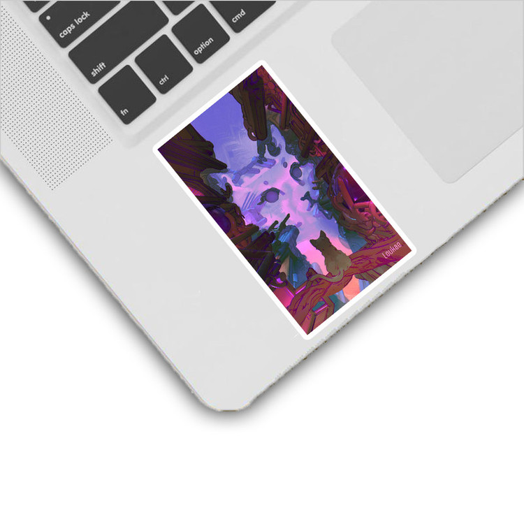 استیکر لپ تاپ و موبایل بووم طرح شهر گربه ای کد MM10
