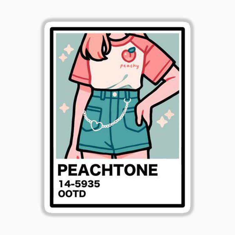 استیکر لپ تاپ و موبایل بووم طرح نقاشی پنتون مدل Peachtone کد MR27