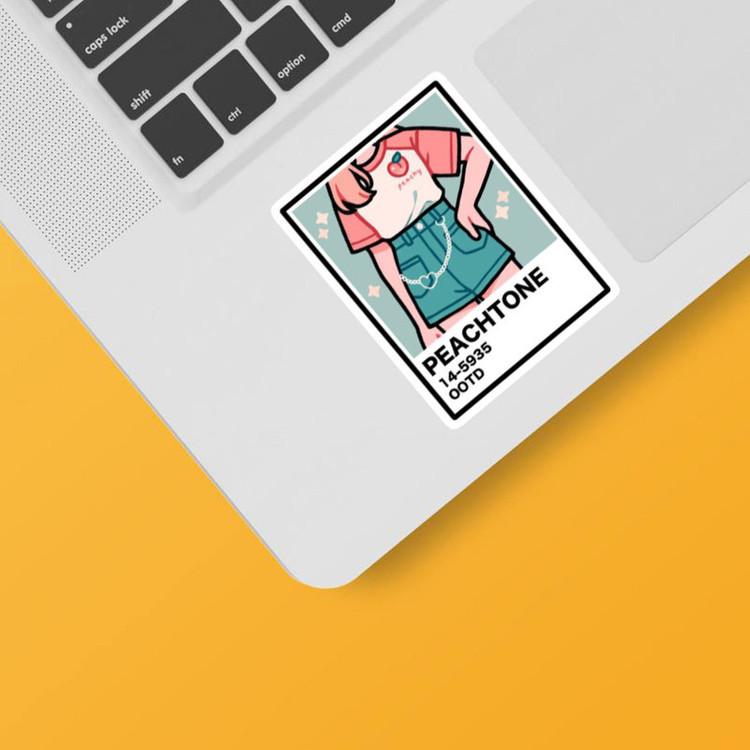 استیکر لپ تاپ و موبایل بووم طرح نقاشی پنتون مدل Peachtone کد MR27