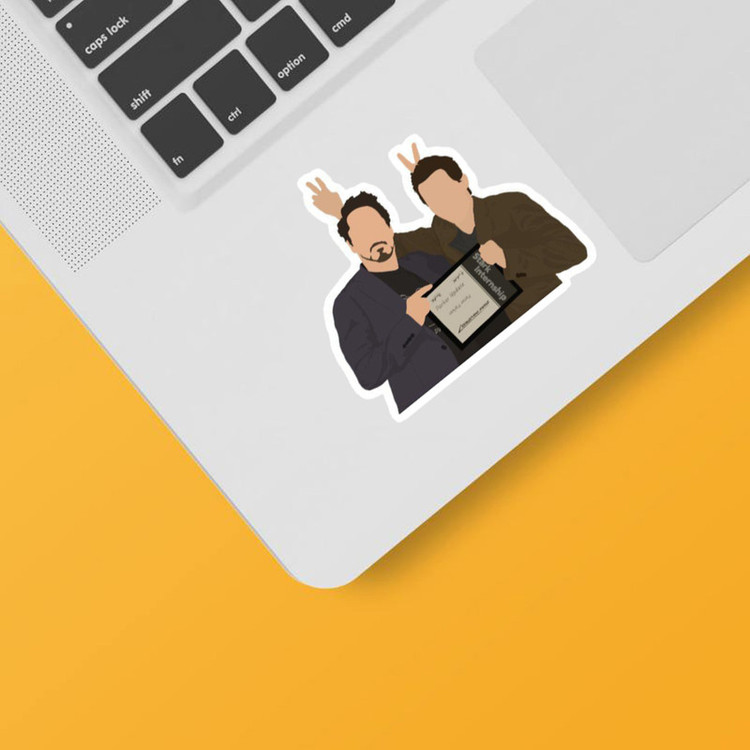 استیکر لپ تاپ و موبایل بووم طرح مارول مدل تونی استارک و پیتر پارکر کد mr36