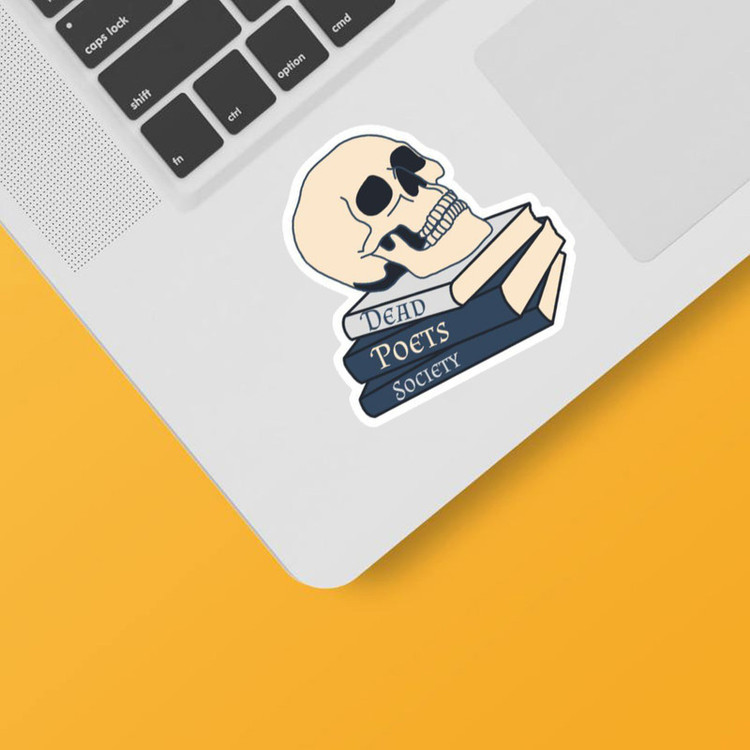 استیکر لپ تاپ و موبایل بووم طرح کتاب مدل اسکلت کد mr8