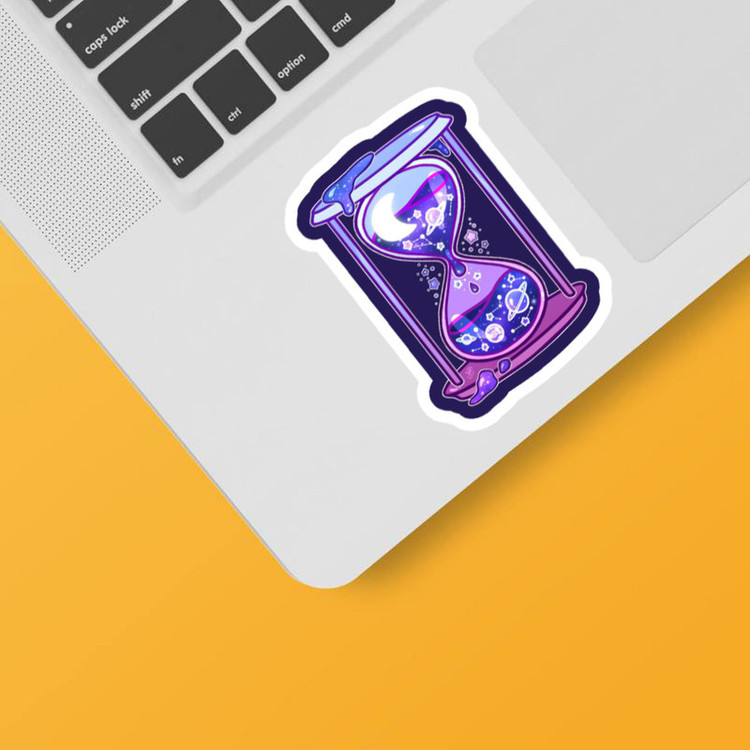 استیکر لپ تاپ و موبایل بووم طرح ساعت شنی فضایی کد mm47