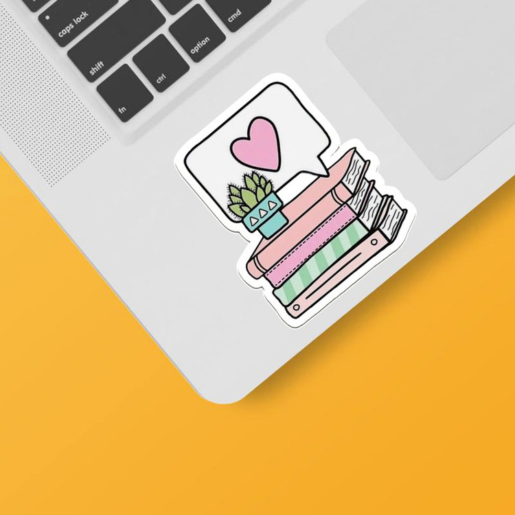 استیکر لپ تاپ و موبایل بووم طرح کتاب کد mm13