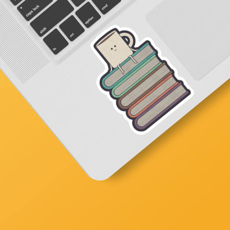 استیکر لپ تاپ و موبایل بووم طرح کتاب کد ma48