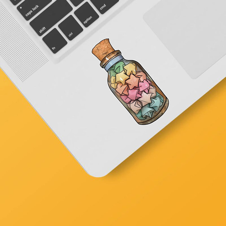 استیکر لپ تاپ و موبایل بووم طرح شیشه رنگی کد N41