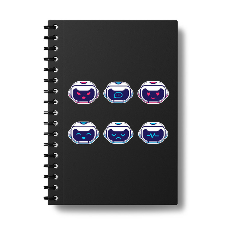 استیکر لپ تاپ و موبایل بووم طرح ربات مدل Emoticon کد MR139 مجموعه 6 عددی