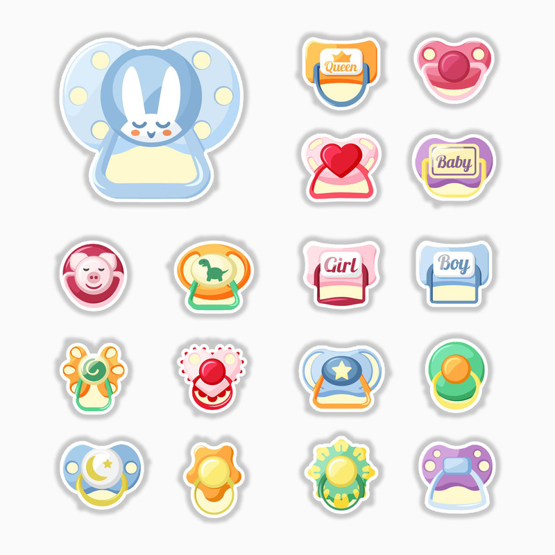 استیکر لپ تاپ و موبایل بووم طرح بچگونه مدل Boy&amp;Girl کد MA8 مجموعه 17 عددی