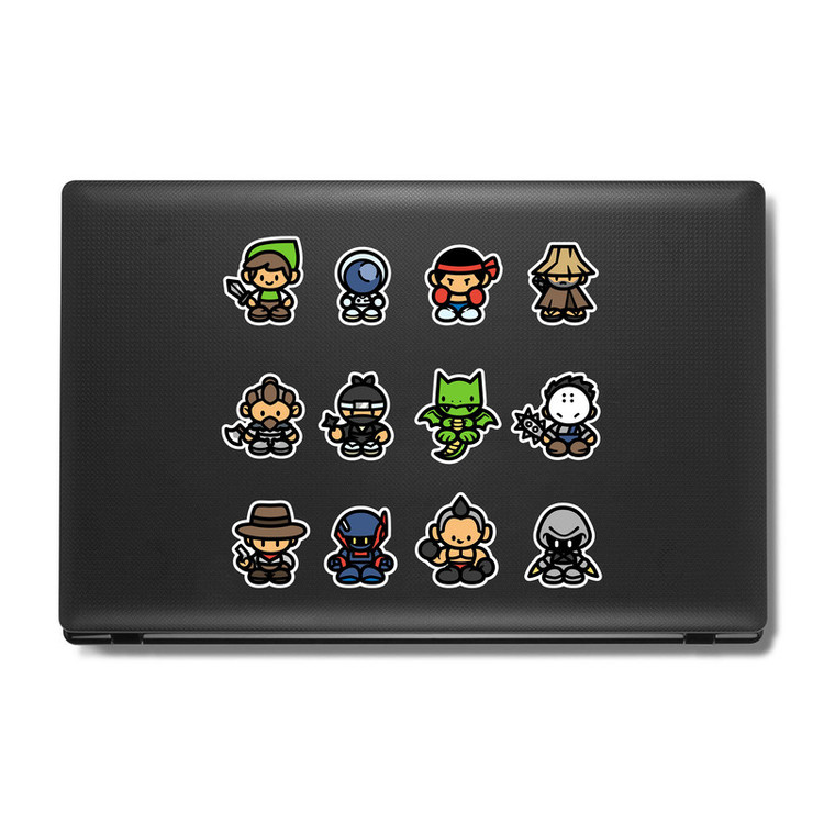 استیکر لپ تاپ و موبایل بووم طرح بازی کامپیوتری مدل Game Character کد MA21 مجموعه 12 عددی