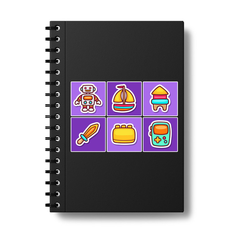 استیکر لپ تاپ و موبایل بووم طرح اسباب بازی مدل Doodle کد MA24 مجموعه 6 عددی