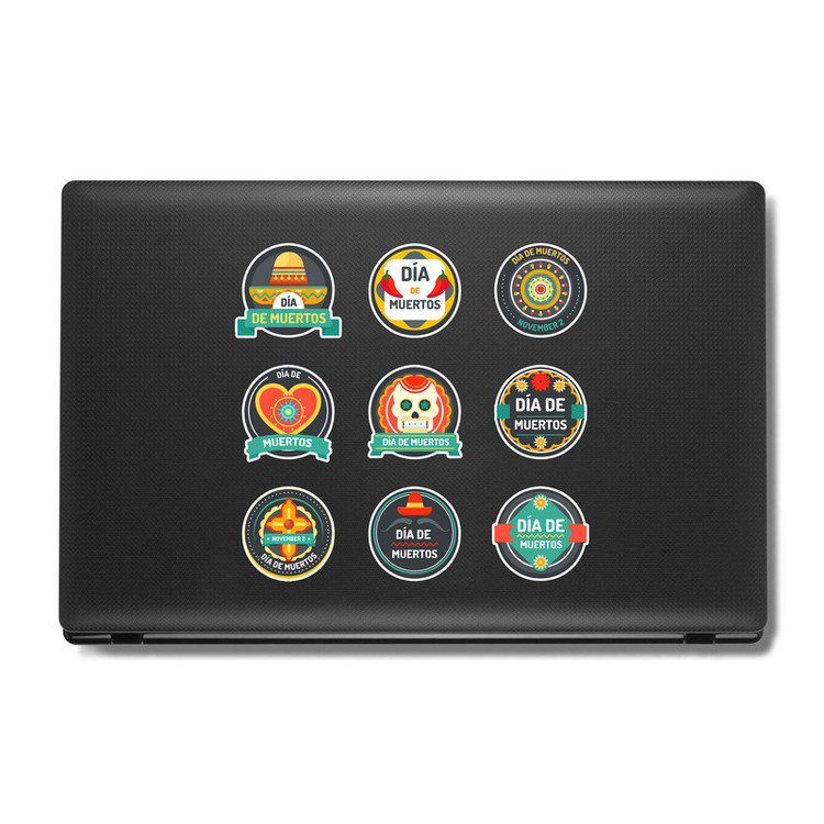 استیکر لپ تاپ و موبایل بووم طرح لیبل مکزیکی کد MM136 مجموعه 9 عددی