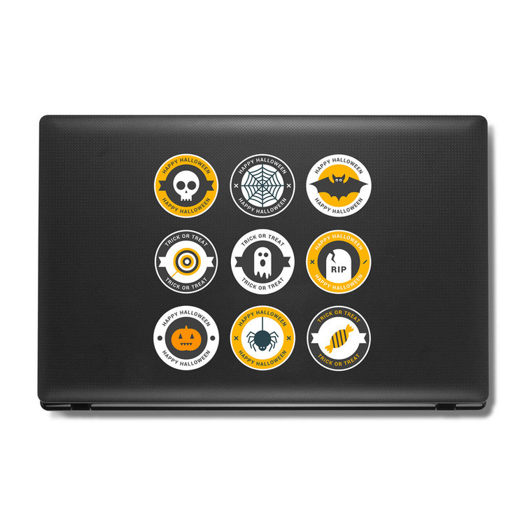 استیکر لپ تاپ و موبایل بووم طرح هالووین مدل Badge کد MM125 مجموعه 9 عددی