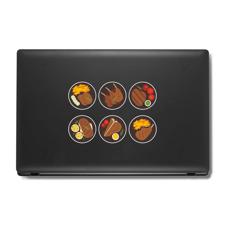 استیکر لپ تاپ و موبایل بووم طرح غذا کد MM131 مجموعه 6 عددی