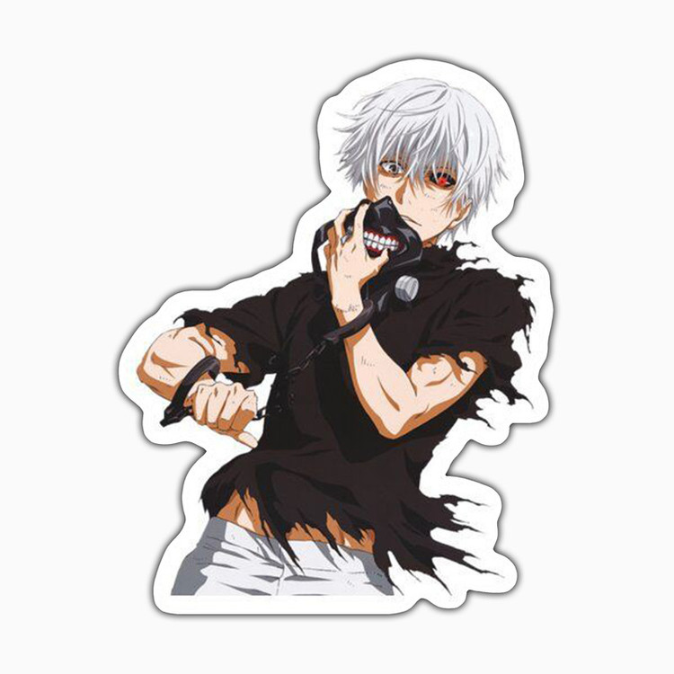 استیکر لپ تاپ و موبایل بووم طرح انیمه Tokyo Ghoul مدل Kaneki کد MD91