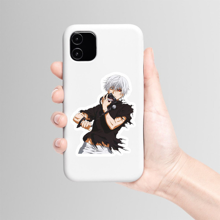 استیکر لپ تاپ و موبایل بووم طرح انیمه Tokyo Ghoul مدل Kaneki کد MD91
