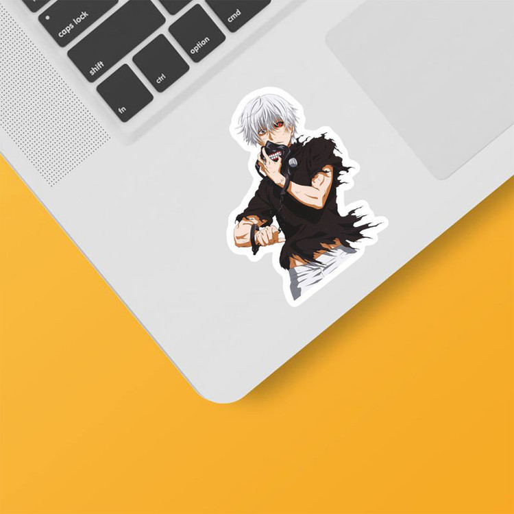 استیکر لپ تاپ و موبایل بووم طرح انیمه Tokyo Ghoul مدل Kaneki کد MD91