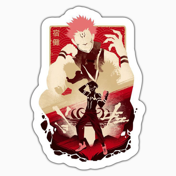 استیکر لپ تاپ و موبایل بووم طرح انیمه Jujutsu Kaisen مدل Sukuuna کد MD86