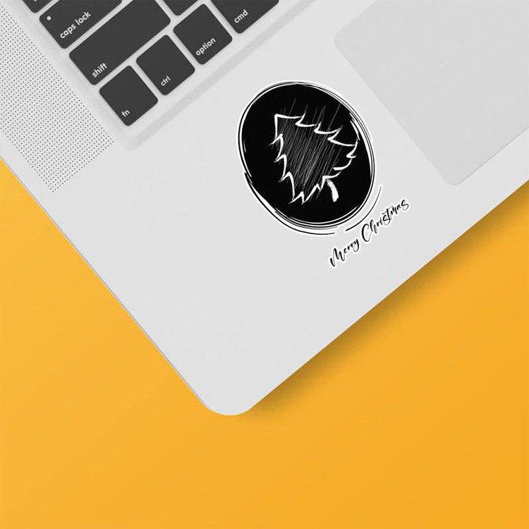 استیکر لپ تاپ و موبایل بووم طرح کریسمس کد MA68