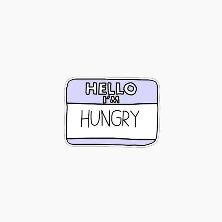 استیکر لپ تاپ و موبایل بووم طرح نوشته مدل Hungry کد MD89