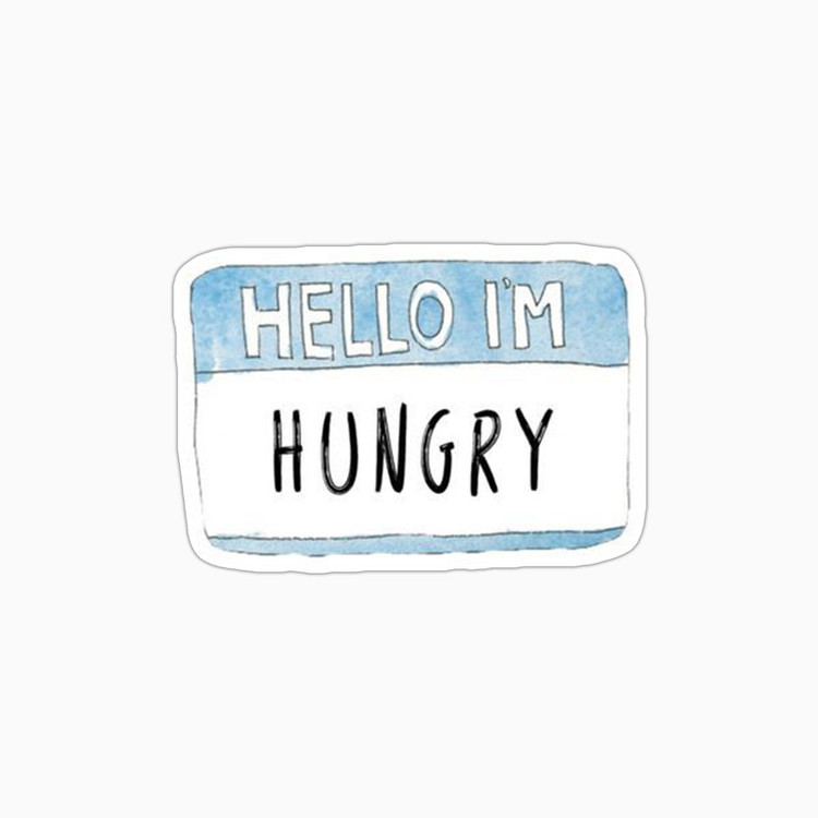 استیکر لپ تاپ و موبایل بووم طرح نوشته مدل Hungry کد MD84