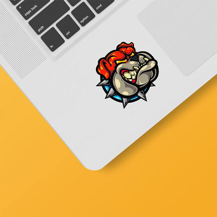 استیکر لپ تاپ و موبایل بووم طرح سگ مدل Bulldog کد MD54