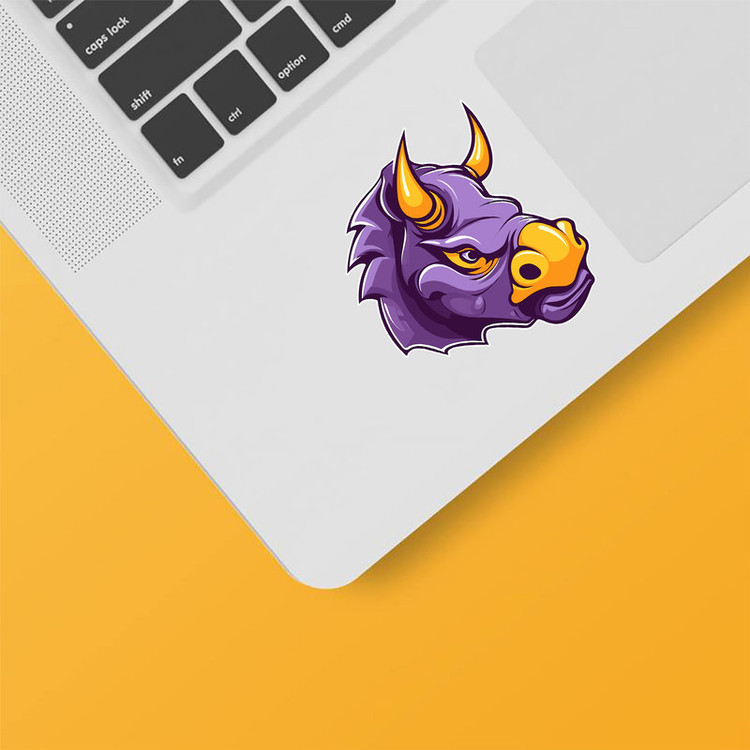 استیکر لپ تاپ و موبایل بووم طرح Rhino کد MD63