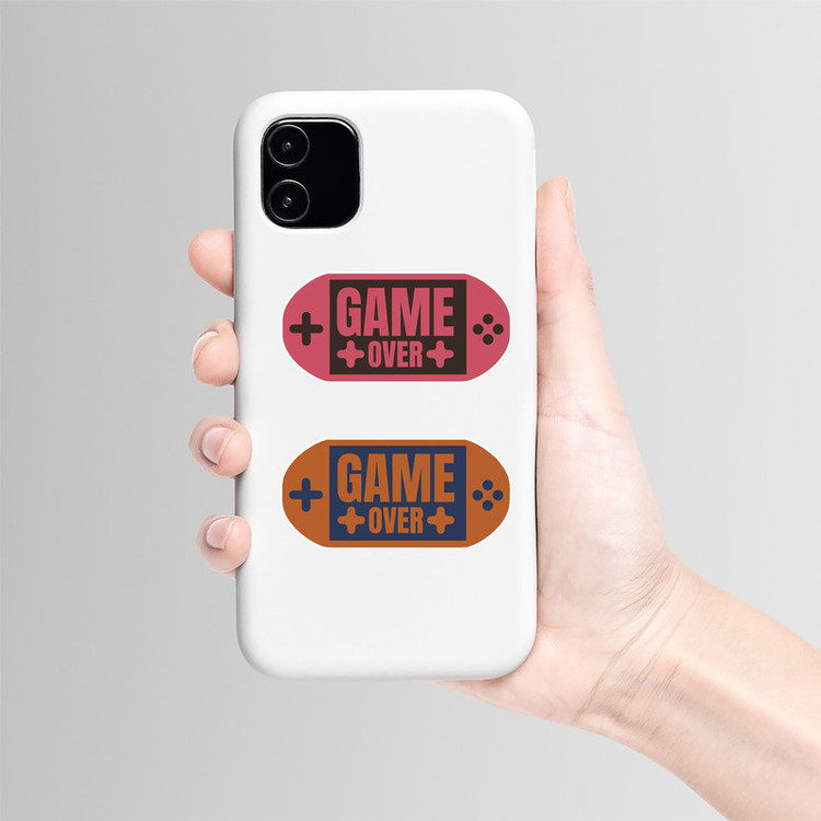 استیکر لپ تاپ و موبایل بووم طرح گیمینگ مدل Game Over کد MD68 مجموعه 2 عددی