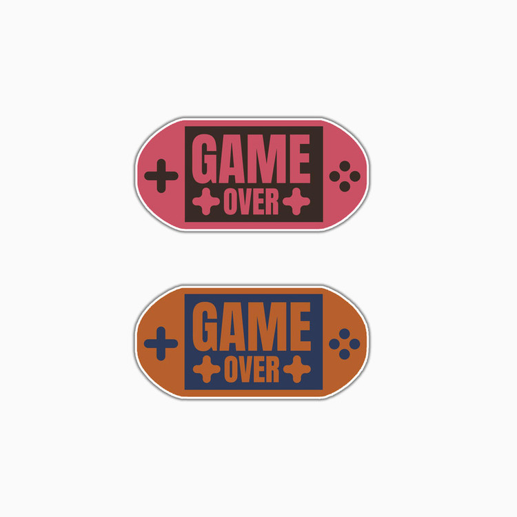 استیکر لپ تاپ و موبایل بووم طرح گیمینگ مدل Game Over کد MD68 مجموعه 2 عددی