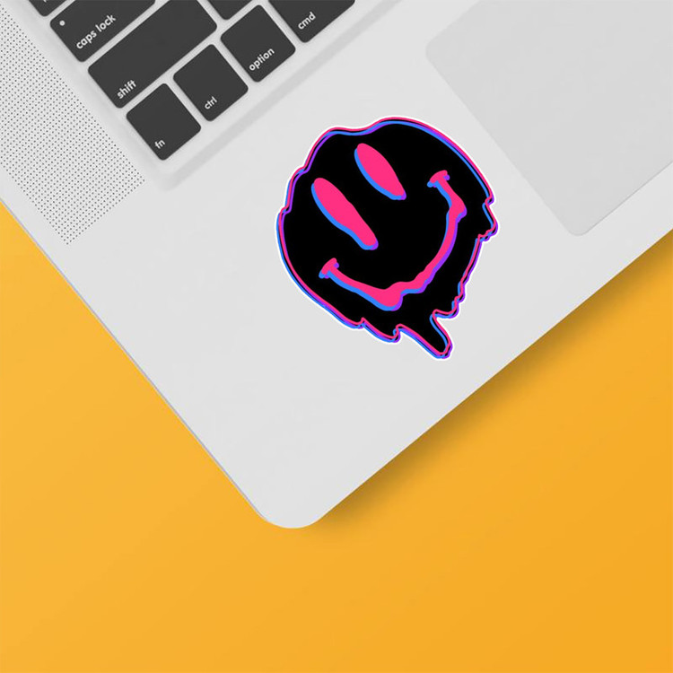 استیکر لپ تاپ و موبایل بووم طرح خنده مدل Black کد BM67