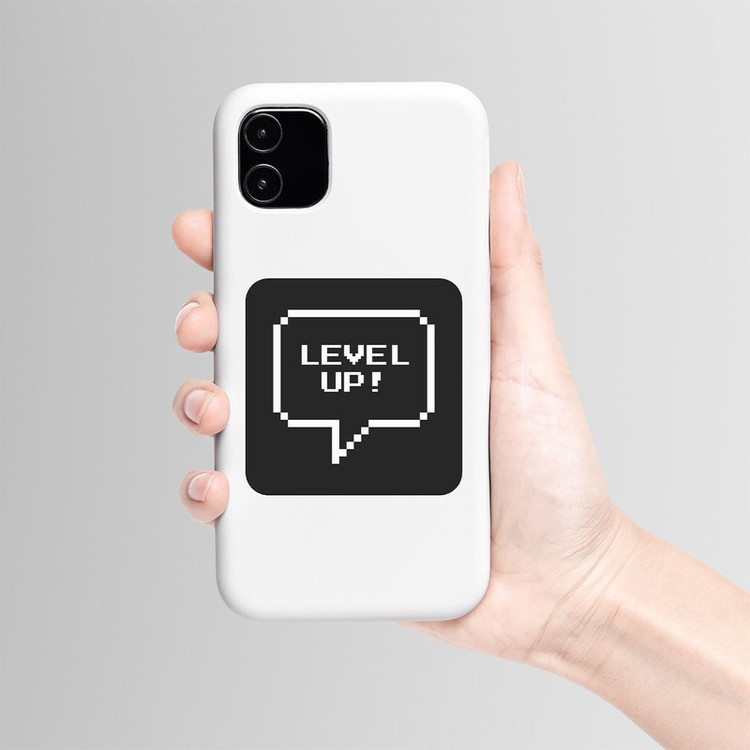 استیکر لپ تاپ و موبایل بووم طرح نوشته مدل lvl up کد BM8