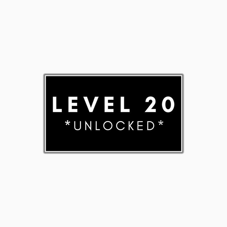 استیکر لپ تاپ و موبایل بووم طرح نوشته مدل lvl20 کد BM9