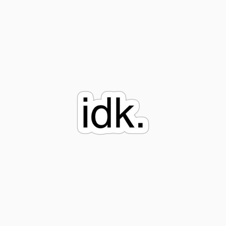 استیکر لپ تاپ و موبایل بووم طرح نوشته مدل IDK کد BM44