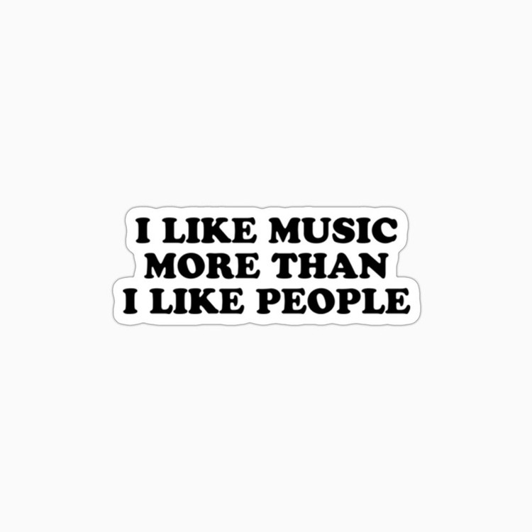 استیکر لپ تاپ و موبایل بووم طرح نوشته مدل I Like Music کد BM16