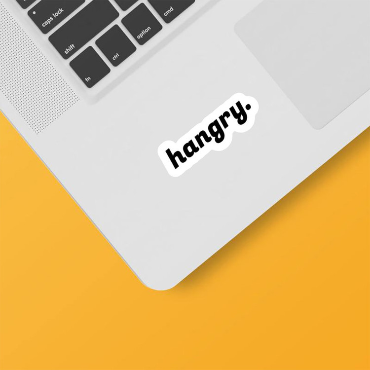 استیکر لپ تاپ و موبایل بووم طرح نوشته مدل Hungry کد BM25