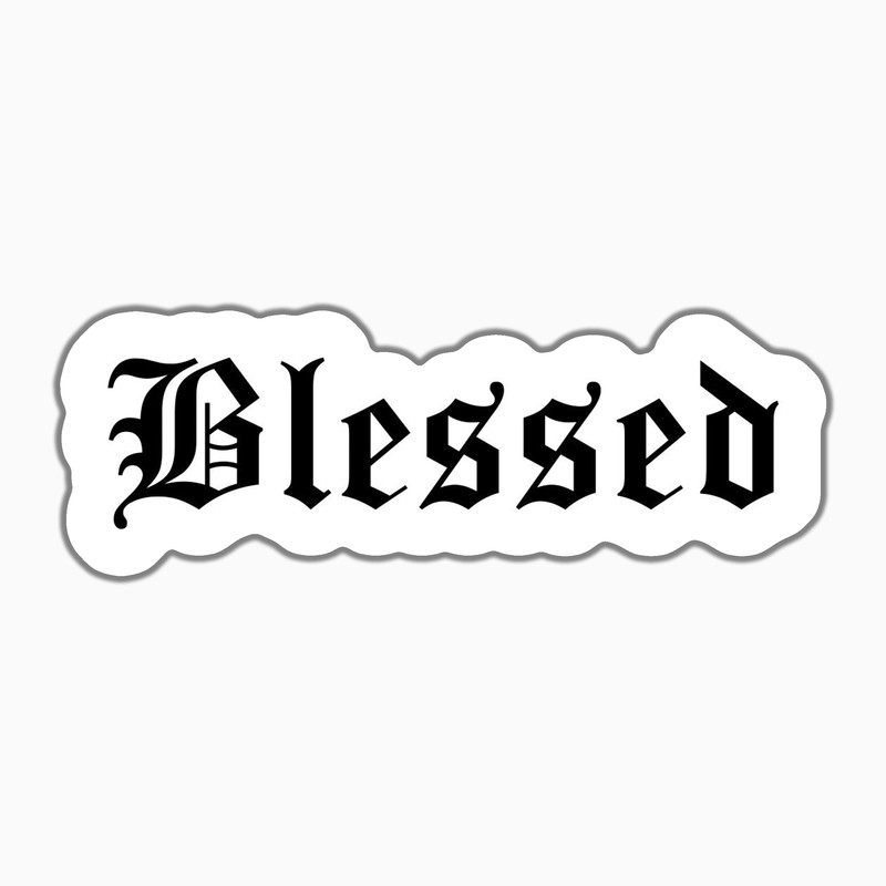 استیکر لپ تاپ و موبایل بووم طرح نوشته مدل Blessed کد BM3
