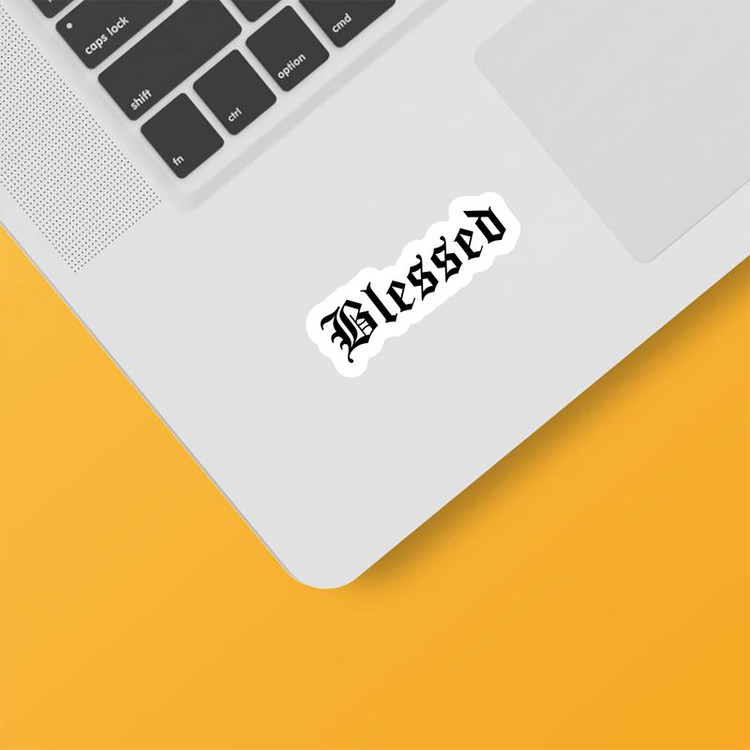 استیکر لپ تاپ و موبایل بووم طرح نوشته مدل Blessed کد BM3