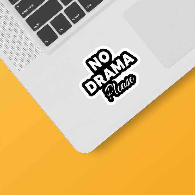 استیکر لپ تاپ و موبایل بووم طرح No Drama کد CP16